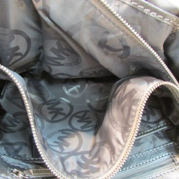 Michael Kors Steel Gray Leather Shoulder Bag - Picture 11 of 16